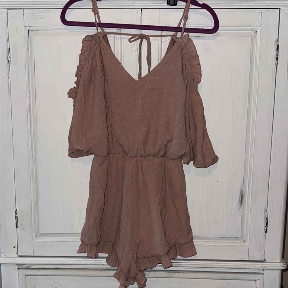 Mauve Off-Shoulder Romper